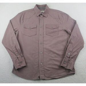 Ditch‎ Plains Mens Large L Western Shirt Red Long Sleeve Cowboy Cotton New York